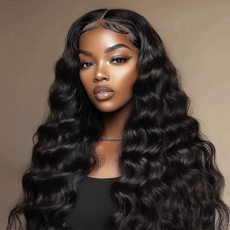 Soul Lady Loose Deep Wave 5x5 HD Lace Closure Wigs Real Virgin Human Hair Mid Part Glueless Wig-model-show