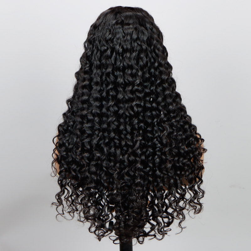 Soul Lady Long Water Wave 5x5 HD Lace Closure Wigs Real Virgin Human Hair Mid Part Glueless Wig-BACK SHOW