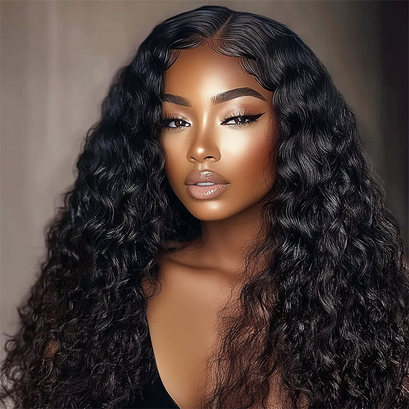 Soul Lady Long Water Wave Wig HD Lace Frontal Wigs Real Virgin Human Hair Wear Go Glueless Wig-model show