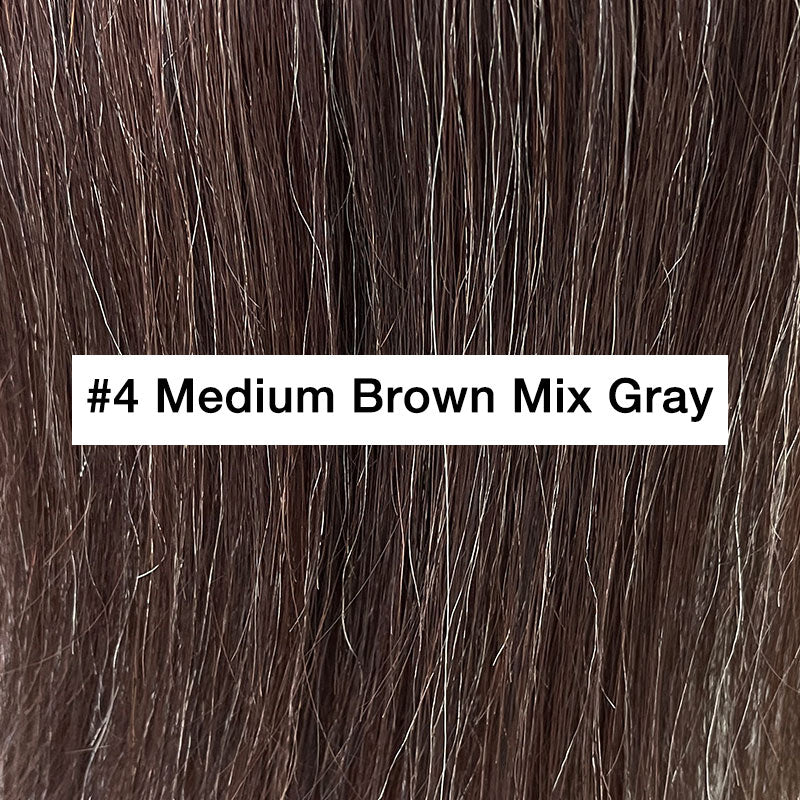 Soul lady wigs customized hair color image on #4 medium brown color mix gray hair
