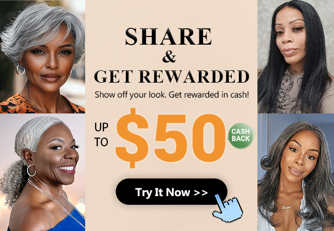 Salt and pepper Human Hair Wigs Loyalty Program Banner – Share Soul Lady Wigs and Earn Rewards