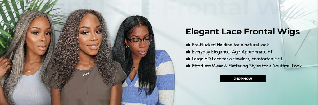Summer Trend Salt and Pepper Lace Frontal Wigs for Mature Women – 100% Real Human Hair | SOUL LADY Wigs Promotion Banner