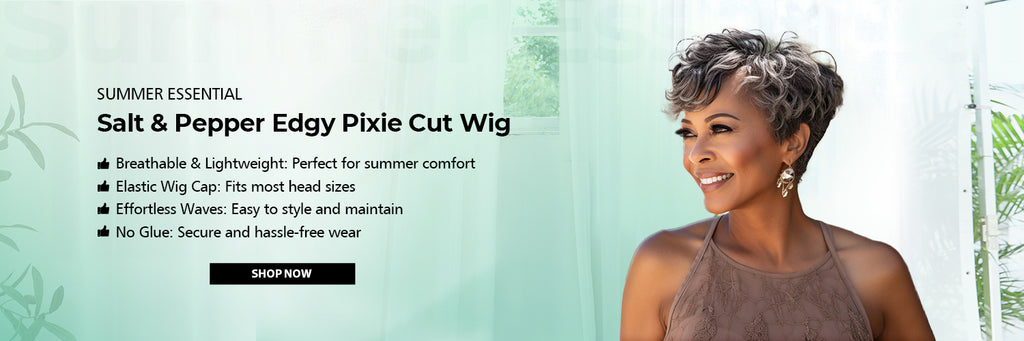 Salt and Pepper Pixie Wigs for Mature Women – Real Human Hair Summer Hairstyles | SOUL LADY Wigs Promotion Banner