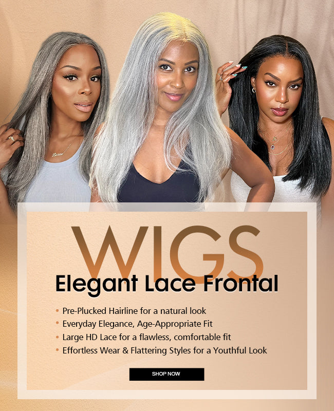 Soul Lady Full Lace Frontal Wig in Salt & Pepper Gray Blend – 100% Human Hair for Women 50+