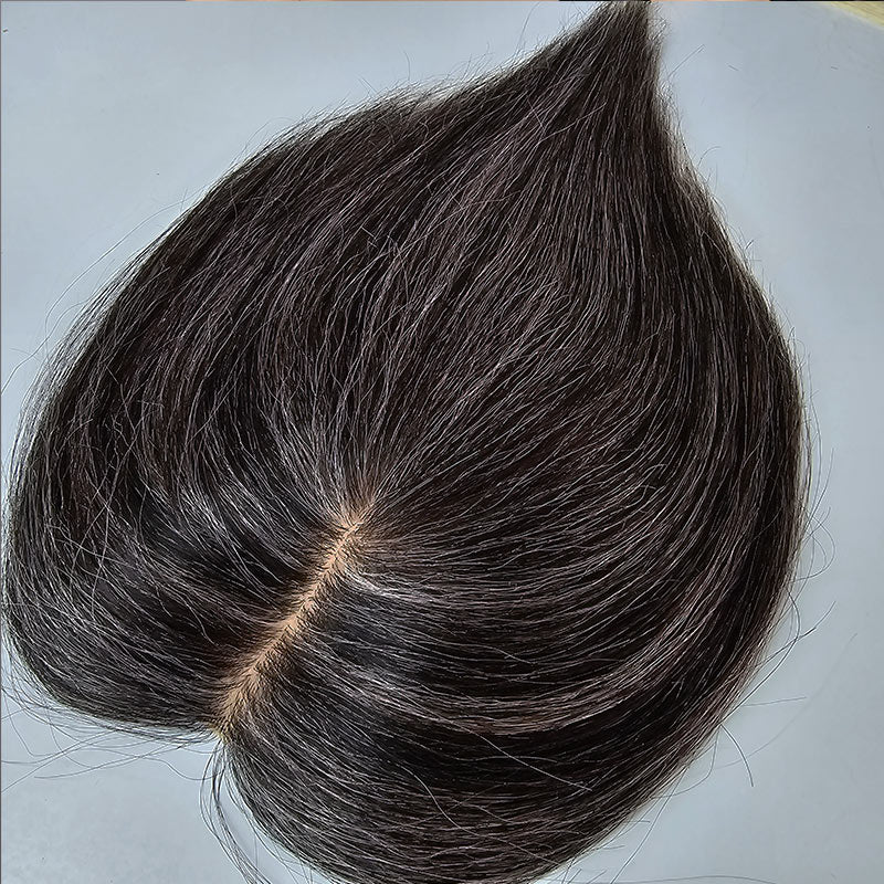 Gray Silk Base Hair Toppers 5x3 Lace Closure Human Hair  display picture 2
