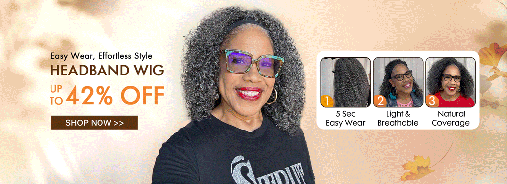 Soul Lady  wigs store offer 100% real human hair salt and pepper headband wig for women over 50, real wear to go glueless wigs for mom - promotion banner - 1920x700