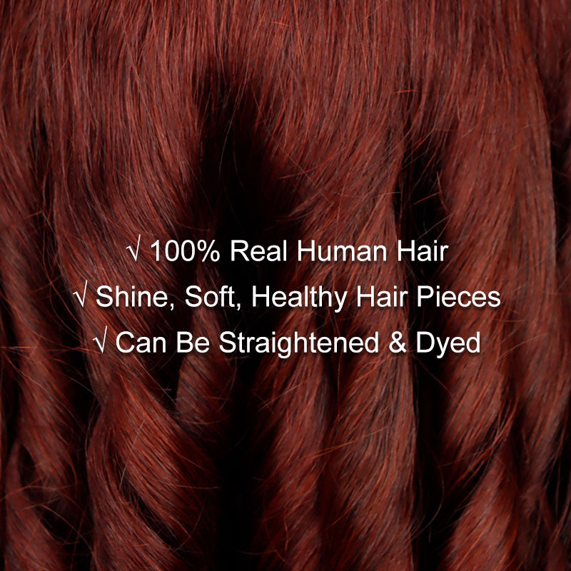 Soul Lady Reddish Brown Bouncy Loose Wave Long Wigs 5X5 HD Lace C Part Human Hair Wigs-hair texture details