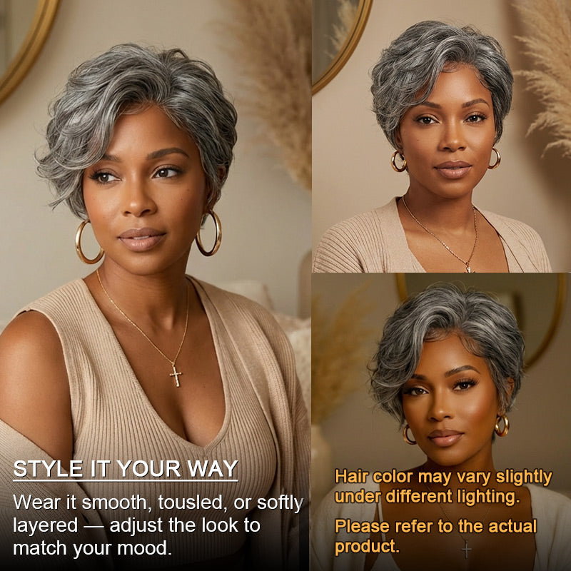 Short Blonde Pixie Human Hair Wig – For Women – None Lace, Fashion Wig