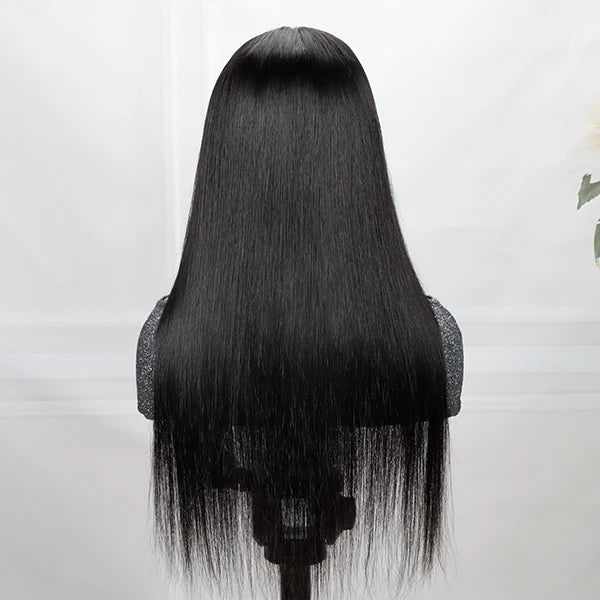 Silky Straight Human Hair 4x4 HD Lace Wig 180% Density  display picture 2